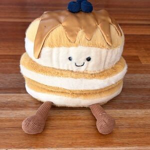Amusables Jellycat Tan and Cream Pancake Plush with Blueberry Top